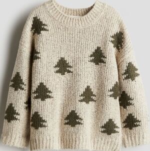 H&M Soft Knit Sweater Evergreen Trees Winter Trees Christmas 3T 4T Toddler
